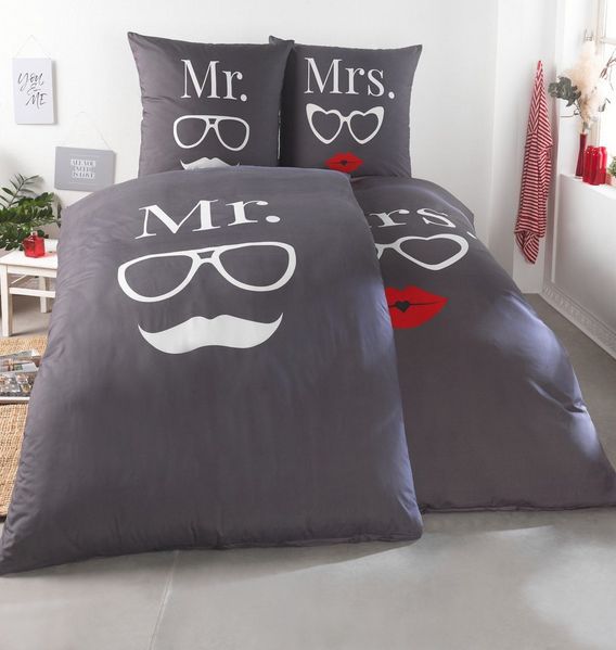 Kuscheli Partnerbettwäsche 2x 135x200 + 2x 80x80 cm atmungsaktiver Bettbezug, Partner Bettwäsche, Mikrofaser, 4 teilig, Für Allergiker geeignet, pflegeleicht, angenehm weicher Stoff