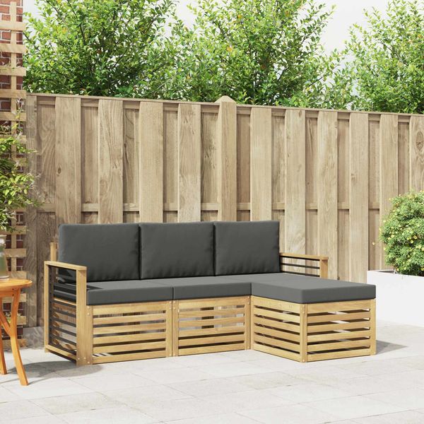 vidaXL Outdoor-Sofagarnitur 4 pcs Weiß und Anthrazit 3391647