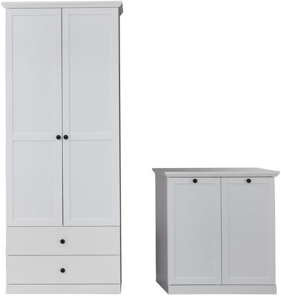 trendteam smart living Garderobe 2-teilige Set Kombination Baxter, 177 x 196 x 41 cm in Weiß Dekor mit viel Stauraum