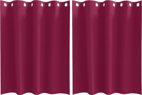 vidaXL Verdunkelungs-Vorhänge mit Ringen 2 pcs Weinrot 140 x 140 cm 4107353