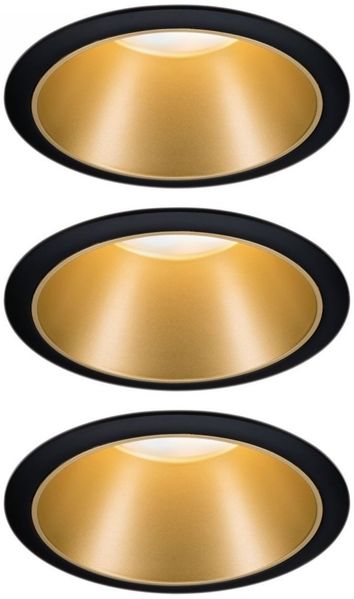 Paulmann No. 93404 Einbauleuchten Set LED Cole 3x6,5W Gold Schwarz 3-Step dimmbar 2700K