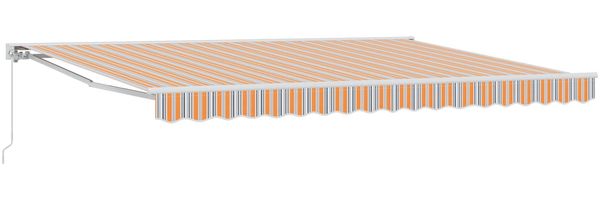 vidaXL Manuell einziehbare Markise Orange, Grau, Blau, Weiß 4 × 3,5 m 3420278
