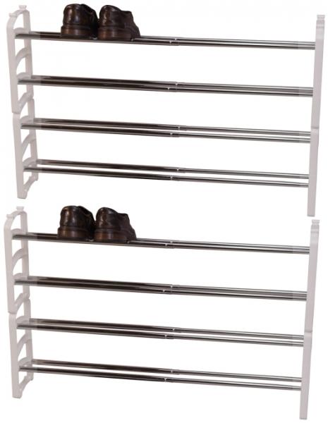Ausziehbares Schuhregal "Dean" im 2er Set, weiß