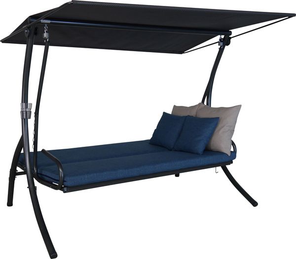 Angerer 'Elegance Smart' Hollywoodschaukel, Stahl / Polyester denim, 210x145x160 cm