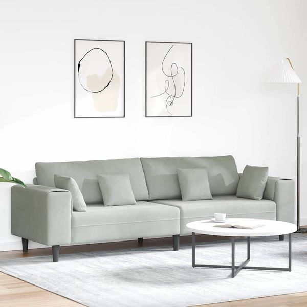 vidaXL Sofa Hellgrau 250 x 77 x 76 cm Samt 3335153