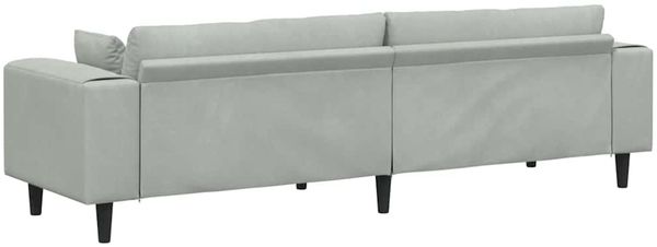 vidaXL Sofa Hellgrau 250 x 77 x 76 cm Samt 3335153 Bild 6