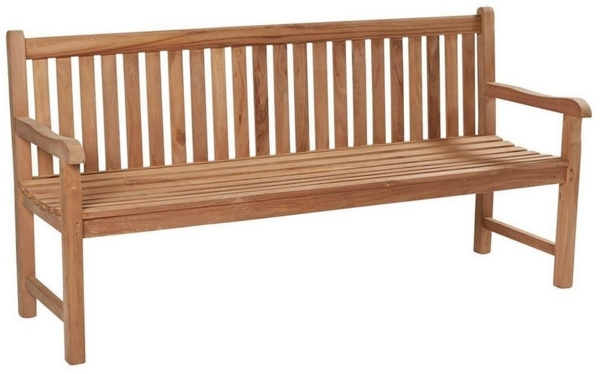 Outdoor Gartenbank KAMPEN, 3-Sitzer, Braun, Teakholz massiv, (1-St), B 180 x H 92 x T 55 cm