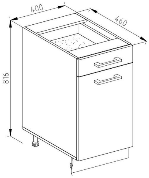 Unterschrank R-Line Sonoma 40 cm mit Schublade, mit Arbeitsplatte Vicco Bild 2