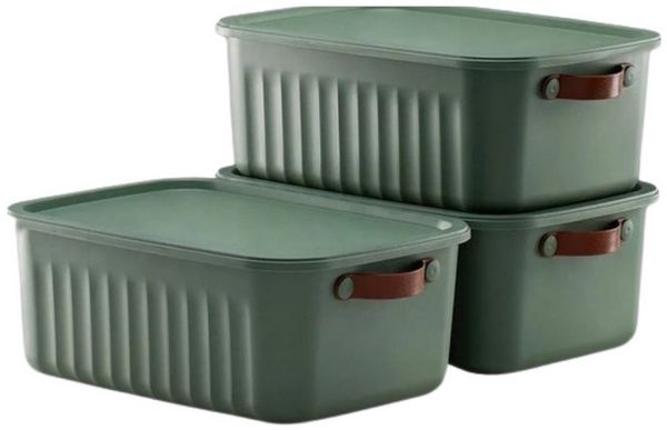Luxury Bites Aufbewahrungsbox mit Deckel, 20L-15L -10L BPA-freie Kunststoff, nestbar und stapelbar (6 Farben, 9 Farbkombiationen, 3er Set)