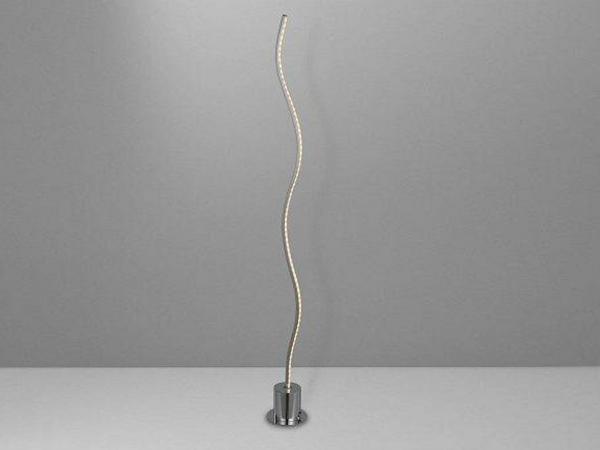 Kleine LED Stehleuchte BENETT Silber Chrom, Höhe 85cm