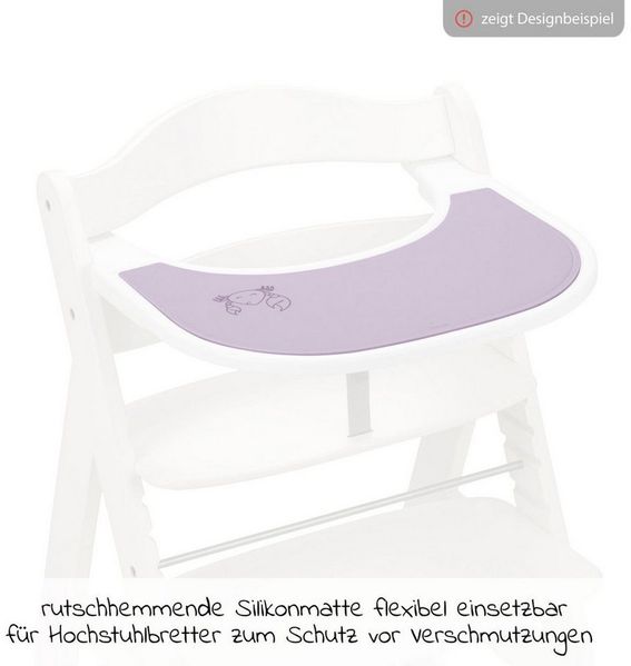 Hauck Silikon Auflage für Hochstuhl Alpha Essbrett Wooden/Click Tray oder Esstisch - Baby und Kinder Platzdeckchen, Abwaschbar, Rutschhemmend und Temperaturbeständig (Crab Lavender)