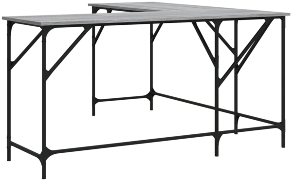 vidaXL Schreibtisch Grau Sonoma 149x149x75 cm Holzwerkstoff 837585