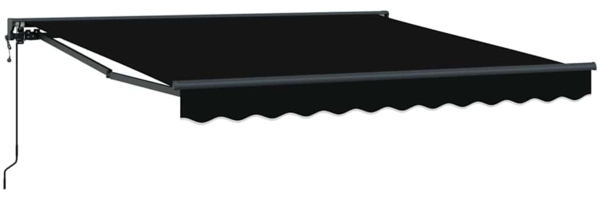 vidaXL Einziehbare Markise Schwarz 350 x 250 cm Polyester und Metall 3330338