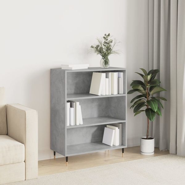 vidaXL Bücherregal Betongrau 69,5x32,5x90 cm Holzwerkstoff 828344