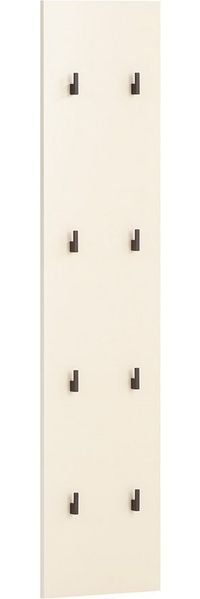 Lomadox Garderobenpaneel LORCA-80, creme beige 8 Kleiderhaken Metall schwarz 24,5x109x2,6 cm