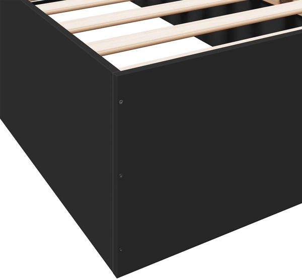 vidaXL Bettgestell Schwarz 100x200 cm Holzwerkstoff 3281050 Bild 7