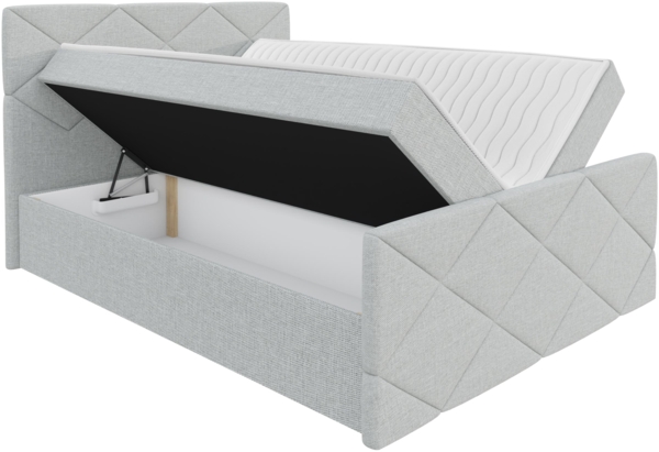 Mirjan24 Boxspringbett Alpiry, Schwarz, 120x200 cm, Kunstleder Bild 3