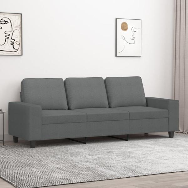 vidaXL 3-Sitzer-Sofa Dunkelgrau 180 cm Stoff 359400