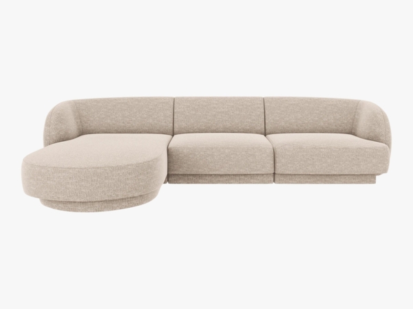 Micadoni Ecksofa Miley 4-Sitzer Links Chenille Eden Beige