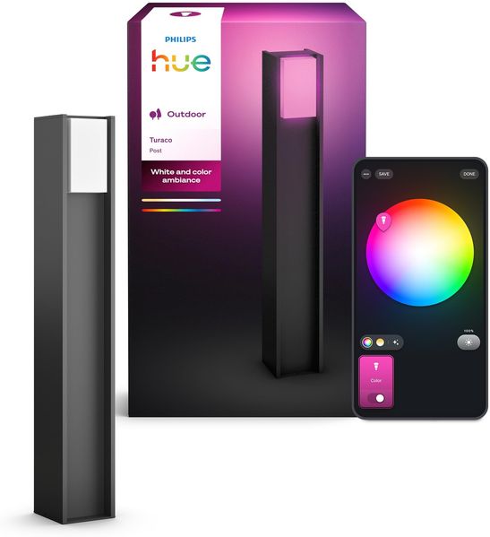 Philips Hue Turaco Außen-Wegleuchte, anthrazit, dimmbar, warmweißes Licht, über App steuerbar, kompatibel mit Amazon Alexa (Echo, Echo Dot), neue Generation
