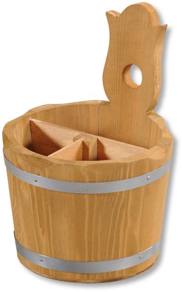 KESPER Besteckbehälter aus Holz, Höhe: 200 mm, ø: 140 mm, gebeizt