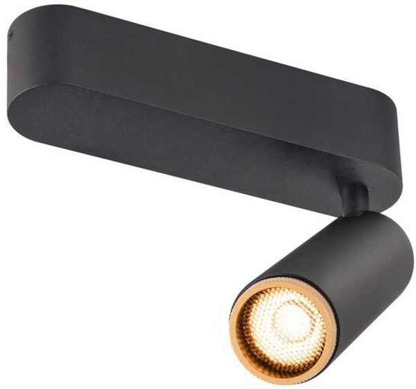SLV GRIP! M, Deckenaufbauleuchte, single, PHASE, 2700 K, 14 W, 42°, schwarz / gold - Wand- und Deckenleuchten