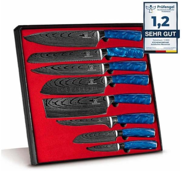 Küchenkompane Messer-Set Asiatisches Messerset Shiburu 8-teiliges Küchenmesser Set Premium (8-tlg)