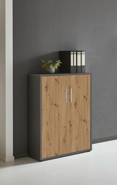 moebel-dich-auf Aktenschrank TABOR (Büroschrank Ordnerschrank Mehrzweckschrank, abschließbar, Metallgriffe, 3 Fächer) Made in Germany