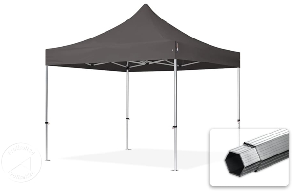 3x3 m Faltpavillon PROFESSIONAL Alu 40mm, dunkelgrau