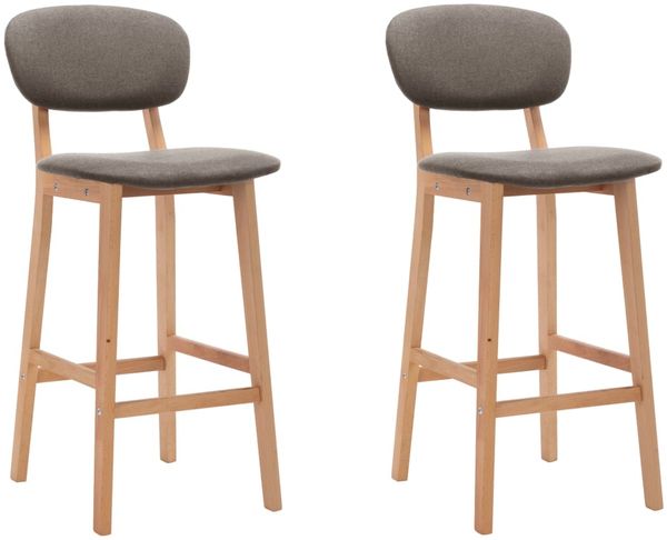 vidaXL Barhocker 2 Stk. Taupe Stoff [289376]