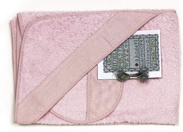 Ti TIN |2er Pack- Baby-Badehandtuch mit Kapuze + Lätzchen zum Besticken, 100x100 cm | 100% Baumwolle, sehr weicher Frottee-Stoff, DIY, Farbe: rosa