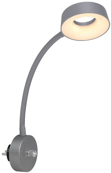 LED Wandleuchte, Silber, Flexo, Dimmer, H 45,5 cm