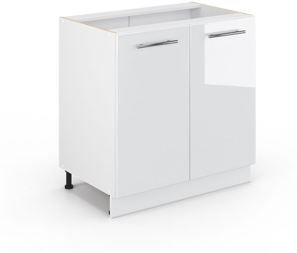 Midischrank Fame-Line Weiß Hochglanz 80 x 82 cm mit Regal, ohne Arbeitsplatte Vicco