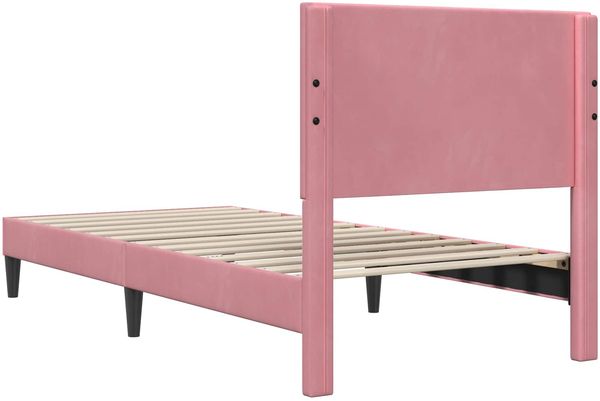 vidaXL Bettrahmen mit Kopfteil Rosa 90 x 200 cm Samt 42027640 Bild 6