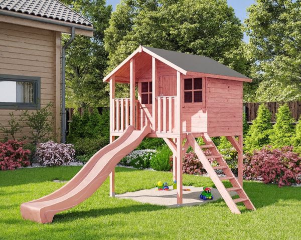 Limited Edition Stelzenhaus Tom / Toby mit Rutsche hellrosa