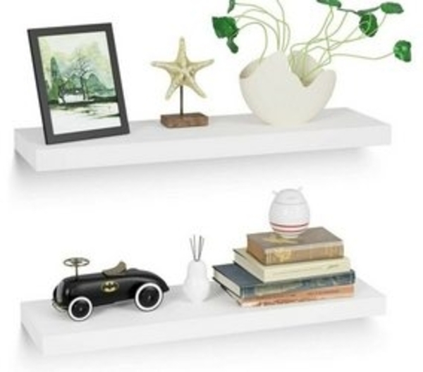 Homfa Wandboard Wandregal Wandbrett Wandablage Bücherregal 2er Set MDF Holzregal, Stilvolle Wandregale für Bücher, Deko & Wohnaccessoires, Modernes MDF-Wandregal-Set mit kratzfester Oberfläche Bild 6