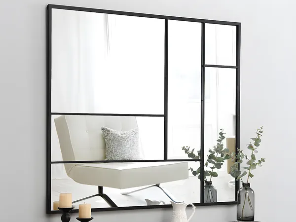 Vente-unique - MALDONIA Spiegel Metall Schwarz - B 3 cm x H 150 cm x L 130 cm