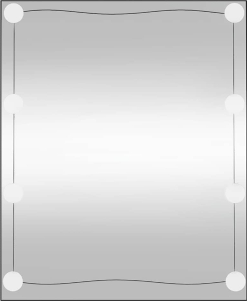 vidaXL Wandspiegel mit LED-Leuchten 50x60 cm Glas Rechteckig 3189155
