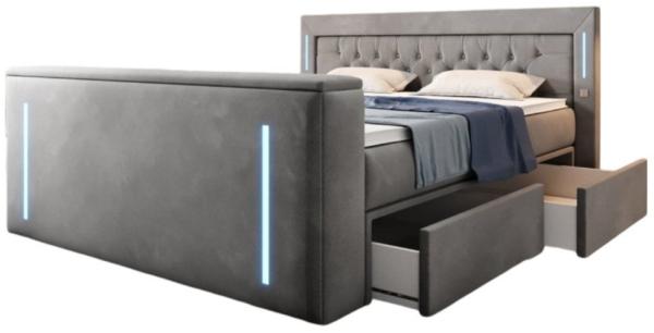 Luxusbetten24 Boxspringbett Divaneo, mit TV Lift und Stauraum (2 Schubladen)