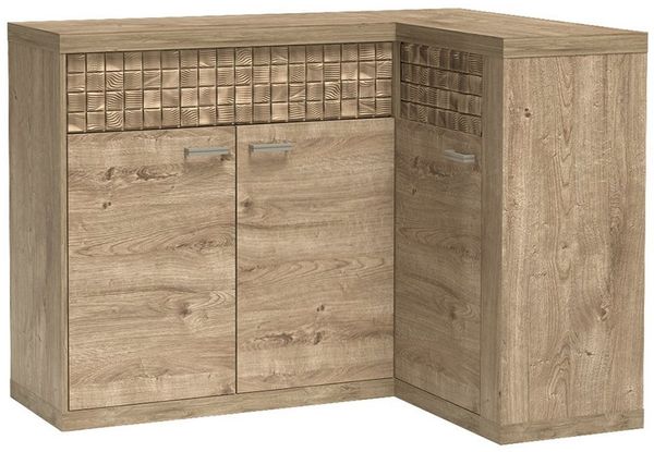 Lomadox Kommode NUSCO-161, Eiche Nb, Eckanrichte, Kommode, Anrichte, 3 Türen