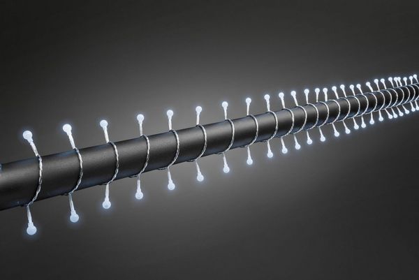 KONSTSMIDE LED-Lichterkette Weihnachtsdeko aussen, 80-flammig, LED Globelichterkette, runde Dioden, 80 kalt weiße Dioden