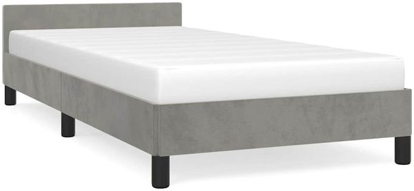 Einzelbettgestell Design für Erwachsene ohne Matratze Hellgrau 90x190 cm Samt d5007e