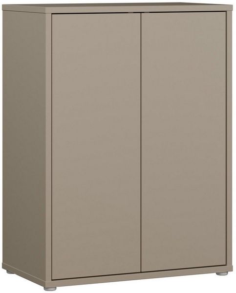 Forte ALICE SPRINGS Kommodenschrank 70 80, modern-minimalistisch, 2-türig, Wohn-/Schlafzimmer, Holzwerkstoff, Taupe, 74,5 cm breit x 99,1 cm hoch x 41,5 cm tief