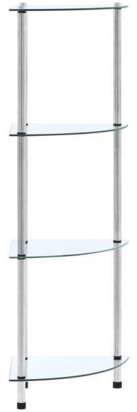 vidaXL Regal mit 4 Ablagen Transparent 30x30x100 cm Hartglas 249515