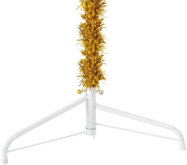 vidaXL Künstlicher Halb-Weihnachtsbaum mit Ständer Schlank Gold 120 cm 344589 Bild 7