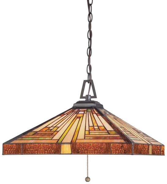 Hängelampe, Deckenleuchte, Tiffany-Glas Metall, D 45,7 cm