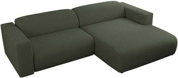 Ecksofa PASADENA, freistehendes Ecksofa, breite Armlehnen, Federsitz - rechts - Grün Boucle Bild 6