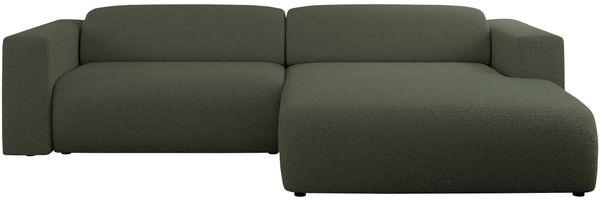 Ecksofa PASADENA, freistehendes Ecksofa, breite Armlehnen, Federsitz - rechts - Grün Boucle Bild 5
