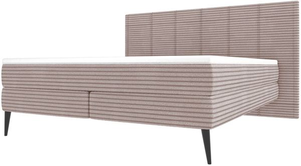 Boxspringbett Vento - Cordstoff - pastellrosa - 160x200 cm