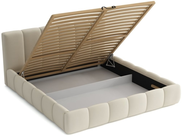 Polsterbett Doppelbett GIULIA Komplettset 140x200cm Stoff Freya Cappuccino Bild 2